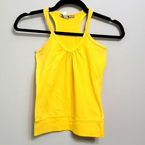 Sunny yellow razor back tank top (small)